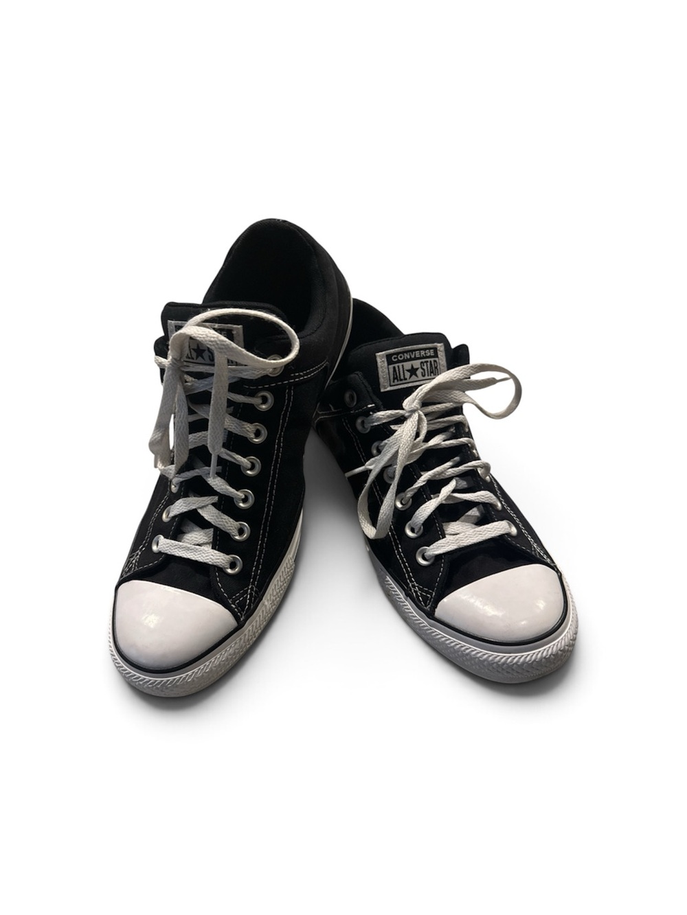 Converse Black Low Top Canvas Sneakers with White Toe